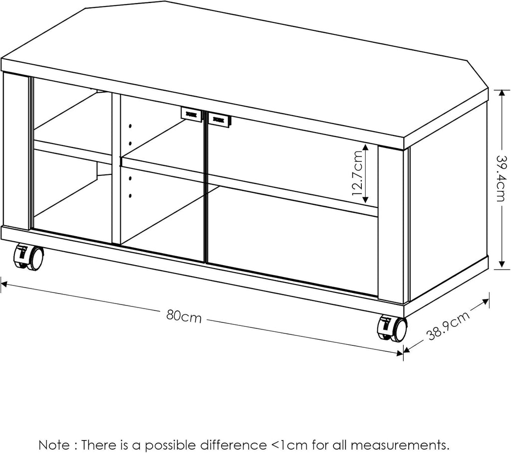 Espresso TV Stand with Double Glass Doors Q5898