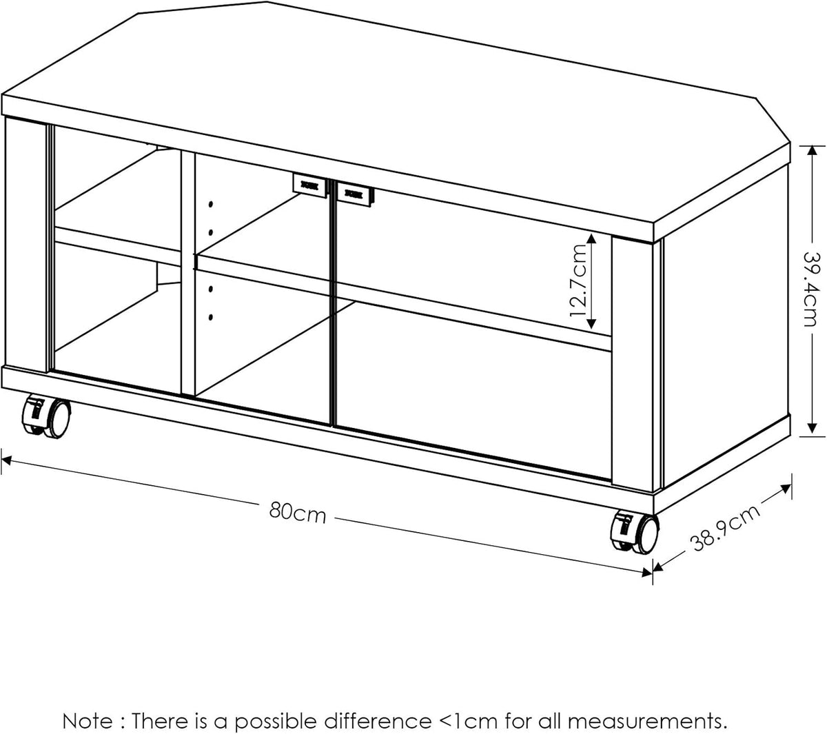 Espresso TV Stand with Double Glass Doors Q5898