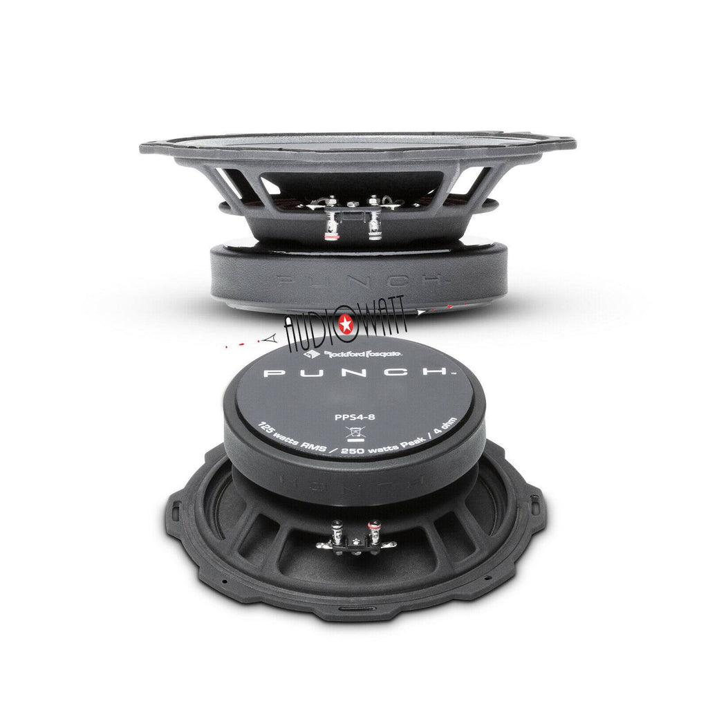 2 8-Inch 500 Watt 4-Ohm Midrange Car Stereo Speakers E787342