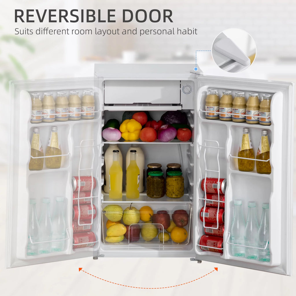 White 3.2 Cu.Ft Mini Fridge with Freezer O526