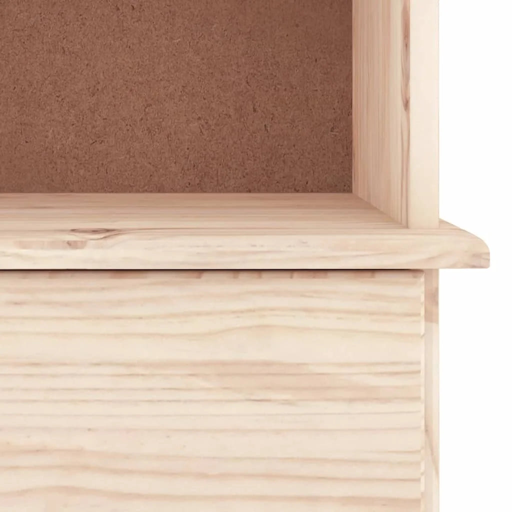 Solid Wood Pine Bookcase with Drawers Q76070