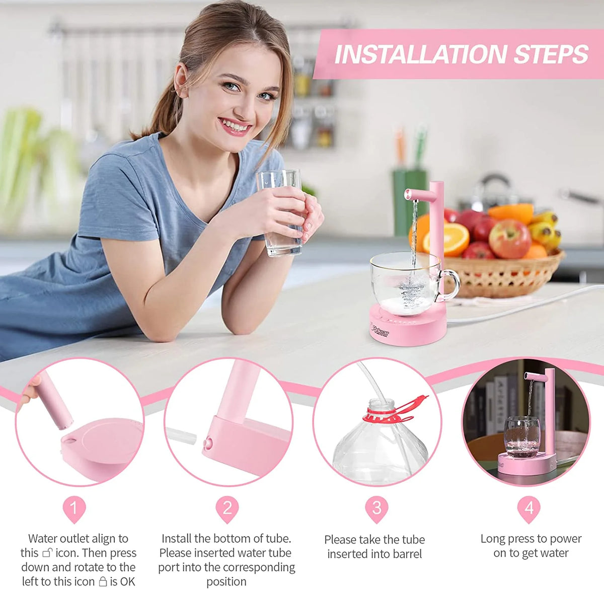 Portable Electric Water Bottle Pump for 5 Gallon & Universal Bottles Z9576