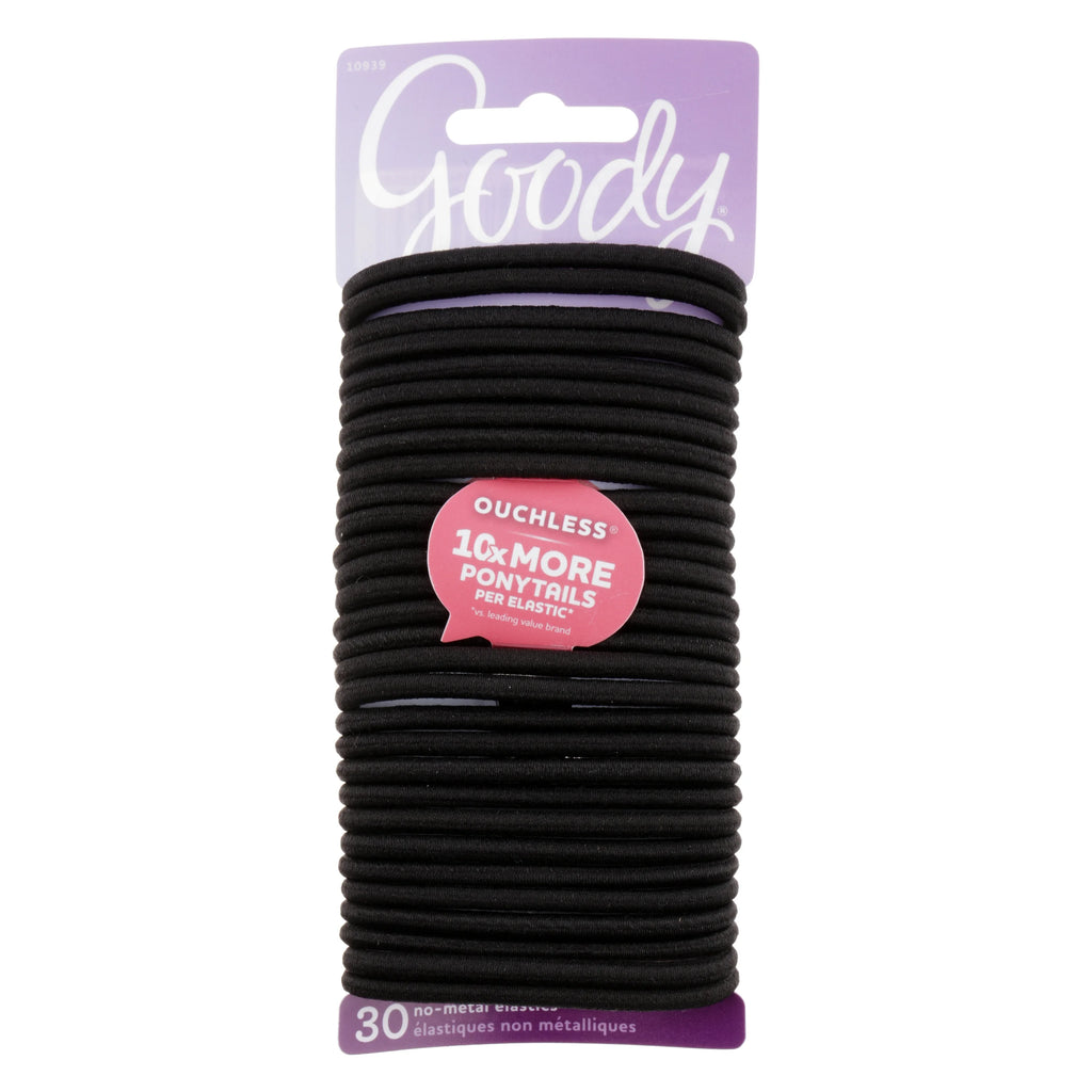 Black Ponytail Holder Elastics Hair Tie, 30 Ct J7408