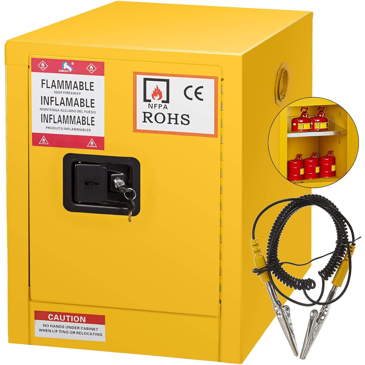 Galvanized Steel Flammable Storage Cabinet with Adjustable Shelf B641621