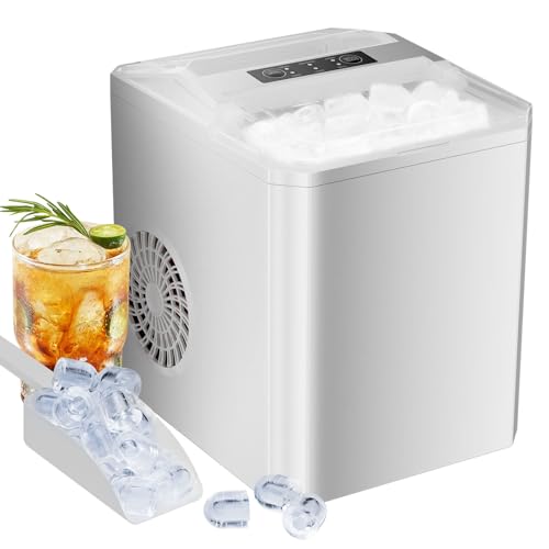 Portable Self-Cleaning Countertop Ice Maker with Scoop and Basket, Coal Black R292918