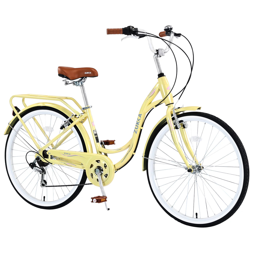 Blue 26-Inch 7-Speed Steel Frame Beach Cruiser Bike S22144