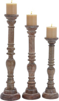 Wooden Candle Stand, Set of 3 Pack of 2 R506600