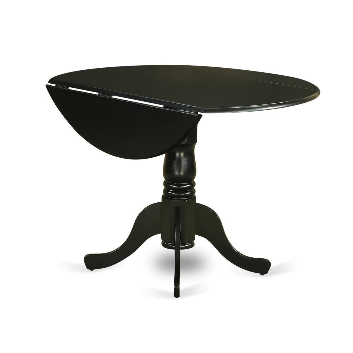 Black Round Kitchen Table and 4 Dinette Chairs 5-Piece Dining Set X5425