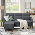 78'' Convertible L Shaped Microfiber Sectional Sofa with Reversible Chaise M56675
