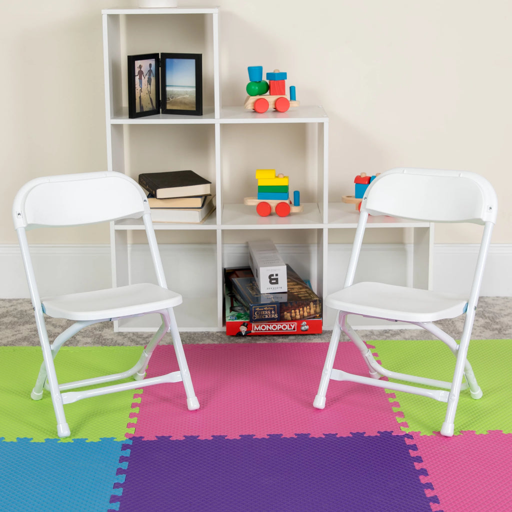 White Plastic Kids Folding Chair V67683