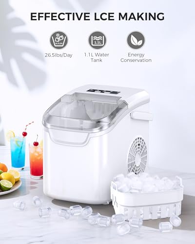 Countertop Portable Ice Maker with Ice Basket and Scoop D3876