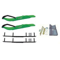 Green XT Snowmobile Skis with 6 inch Round Bars Complete Kit S95551