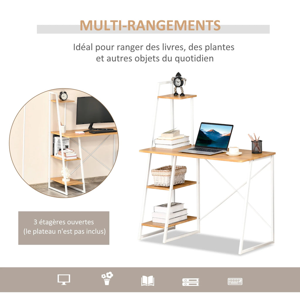 Computer Desk with 3-Tier Storage Shelves J20485