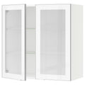 White 2 Glass Door Wall Cabinet with Frosted Glass Y871809