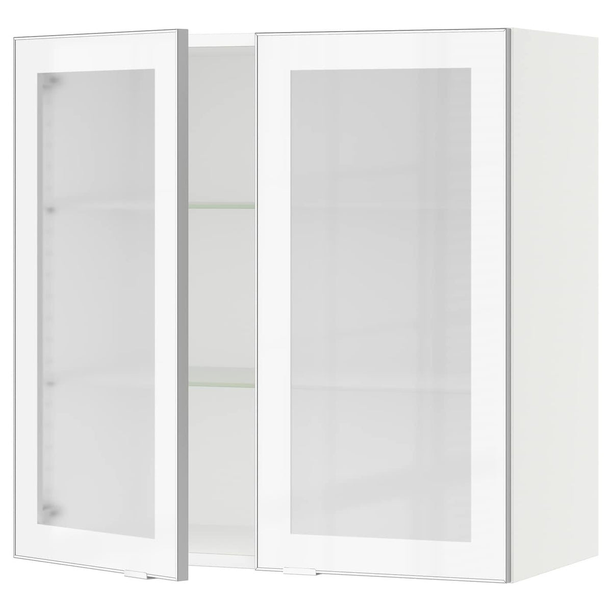 White 2 Glass Door Wall Cabinet with Frosted Glass Y871809