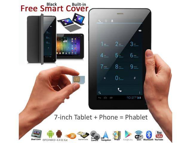 7inch Unlocked Android Smartphone + TabletPC with Built-in Smart Cover (Black) J810293