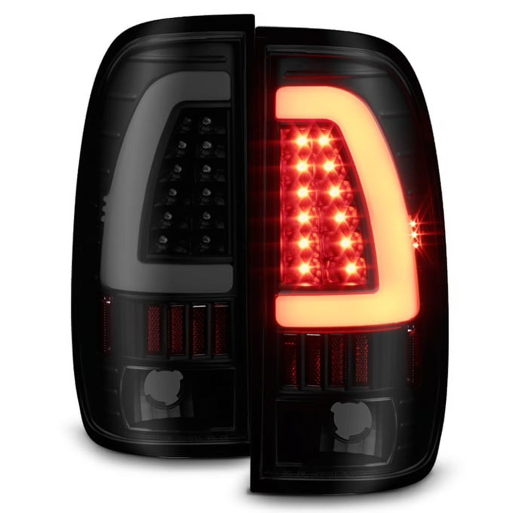 Black Smoked LED Tube Tail Lights Pair Left and Right Z225