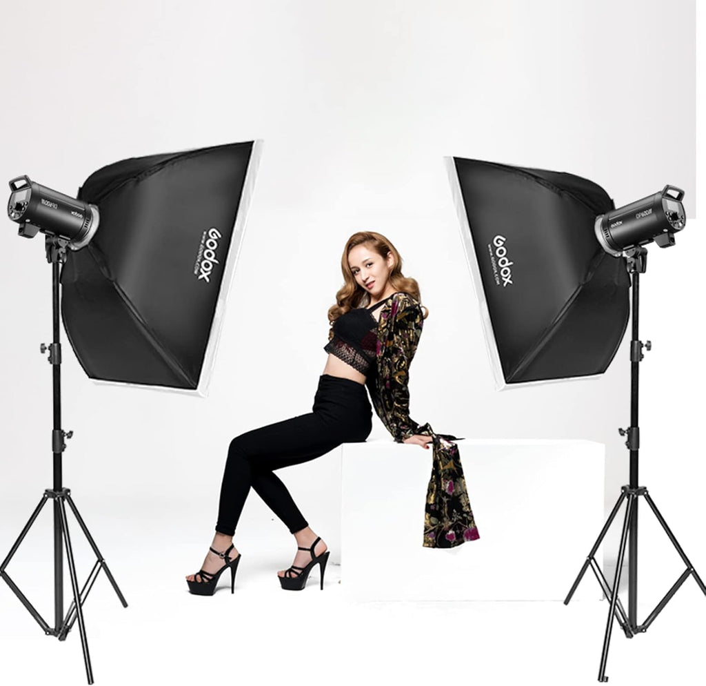 3Pack 1800Ws Bowens Mount Studio Flash Strobe Monolight Kit with Softbox, Umbrella, Barndoor M7433