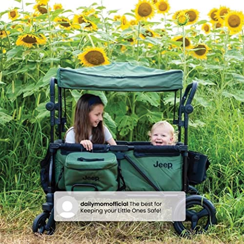 Black/Green Stroller Wagon with Cooler Bag and Parent Organizer S314985