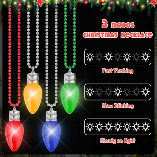 Light Up Bead Necklace 12PCS 3 Modes 4 Colors H201