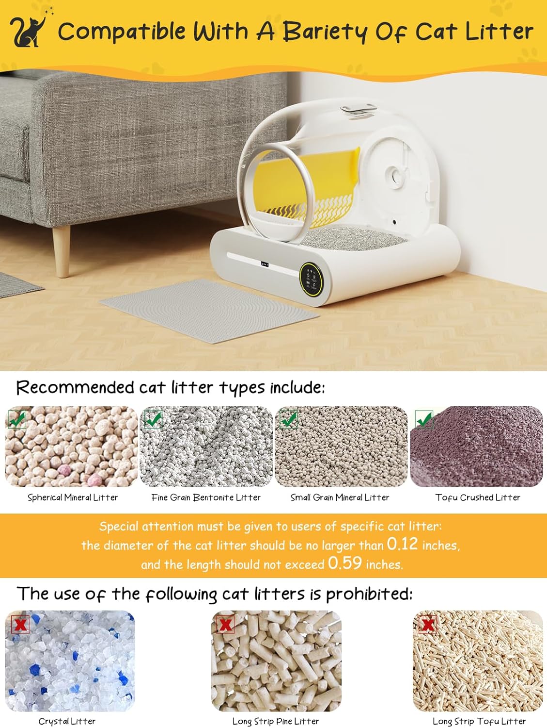 65L+9L Capacity Self-Cleaning Litter Box I6138