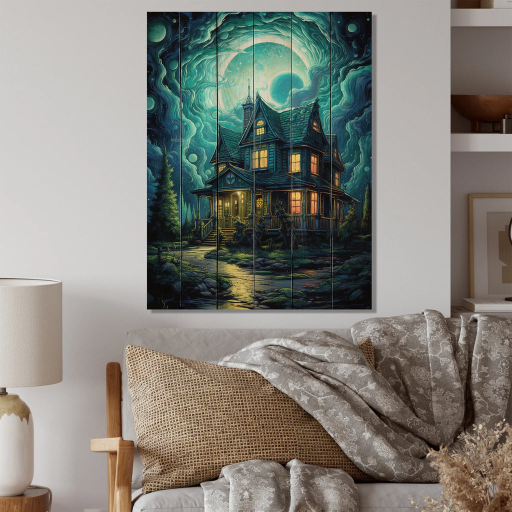 Castles Print on Natural Pine Wood F517