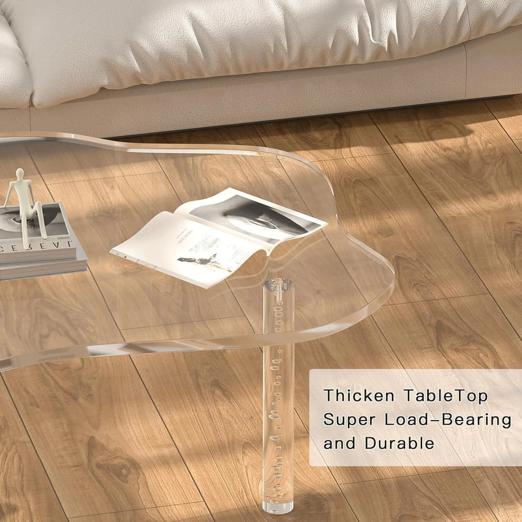 Acrylic Cloud Shape Coffee Table 39"x28"x16" Clear Irregular Coffee Table V33183
