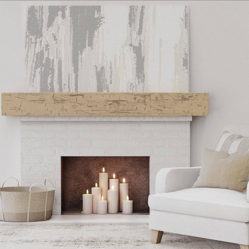 Hand Hewn Faux Wood Fireplace Mantel V178