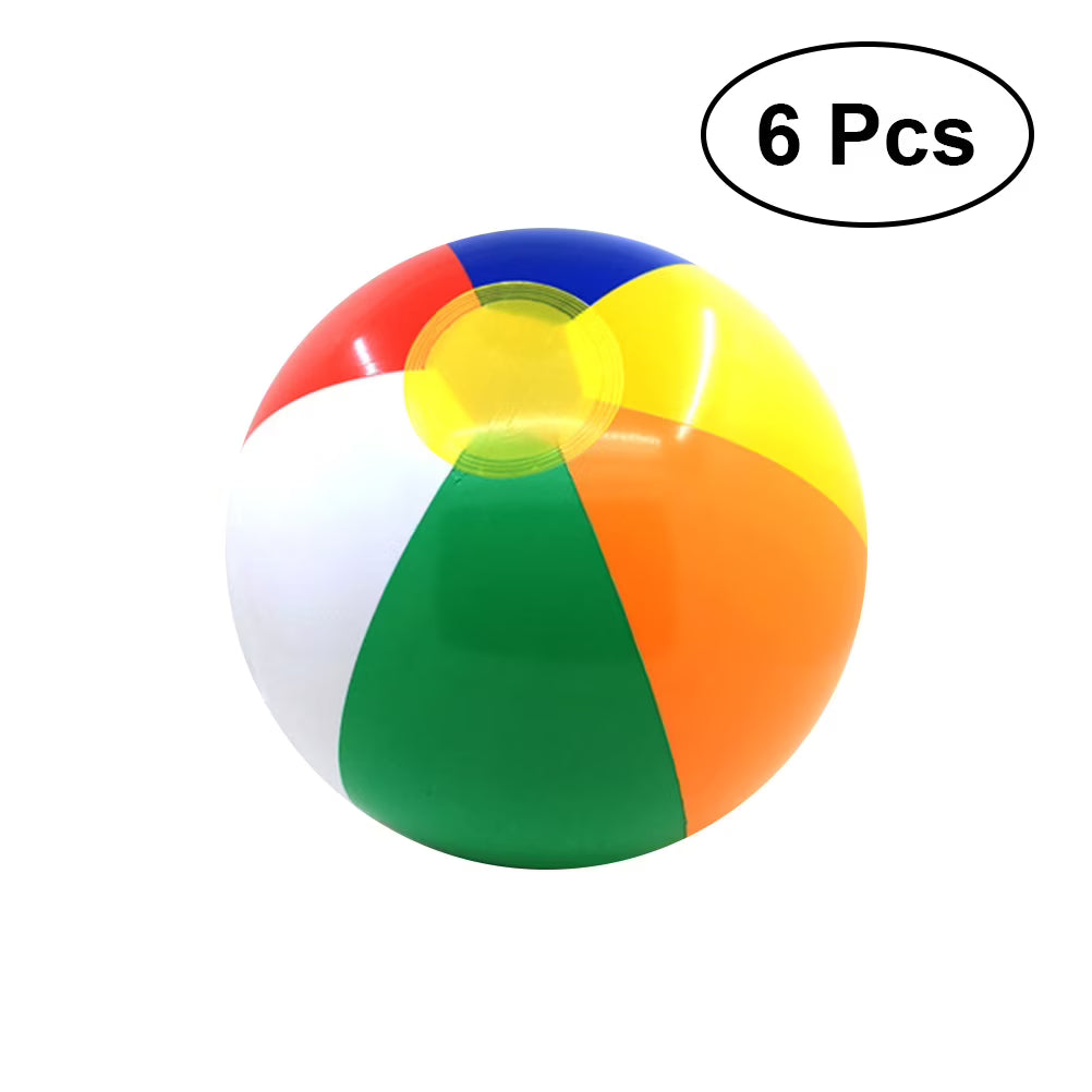 6 Pcs Colorful Inflatable Beach Ball Pool Toys Y745