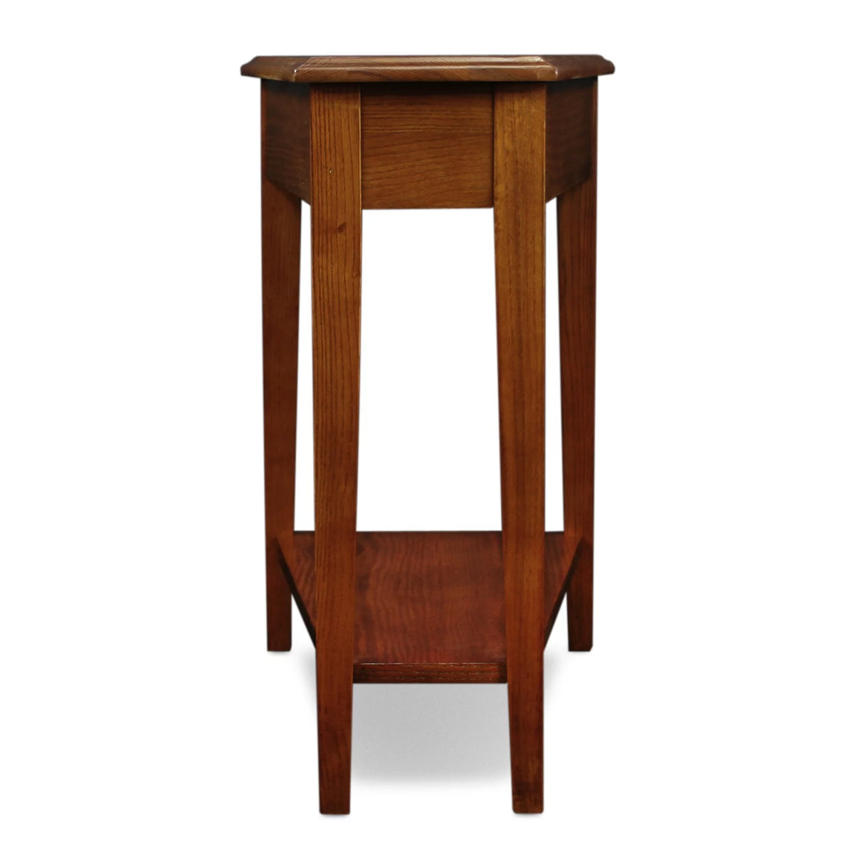 Medium Oak Wedge Table with Shelf Q2753