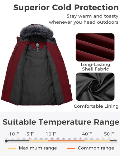 Women's Long Quilted Winter Coat Puffer Jacket with Faux Fur Hood B747804
