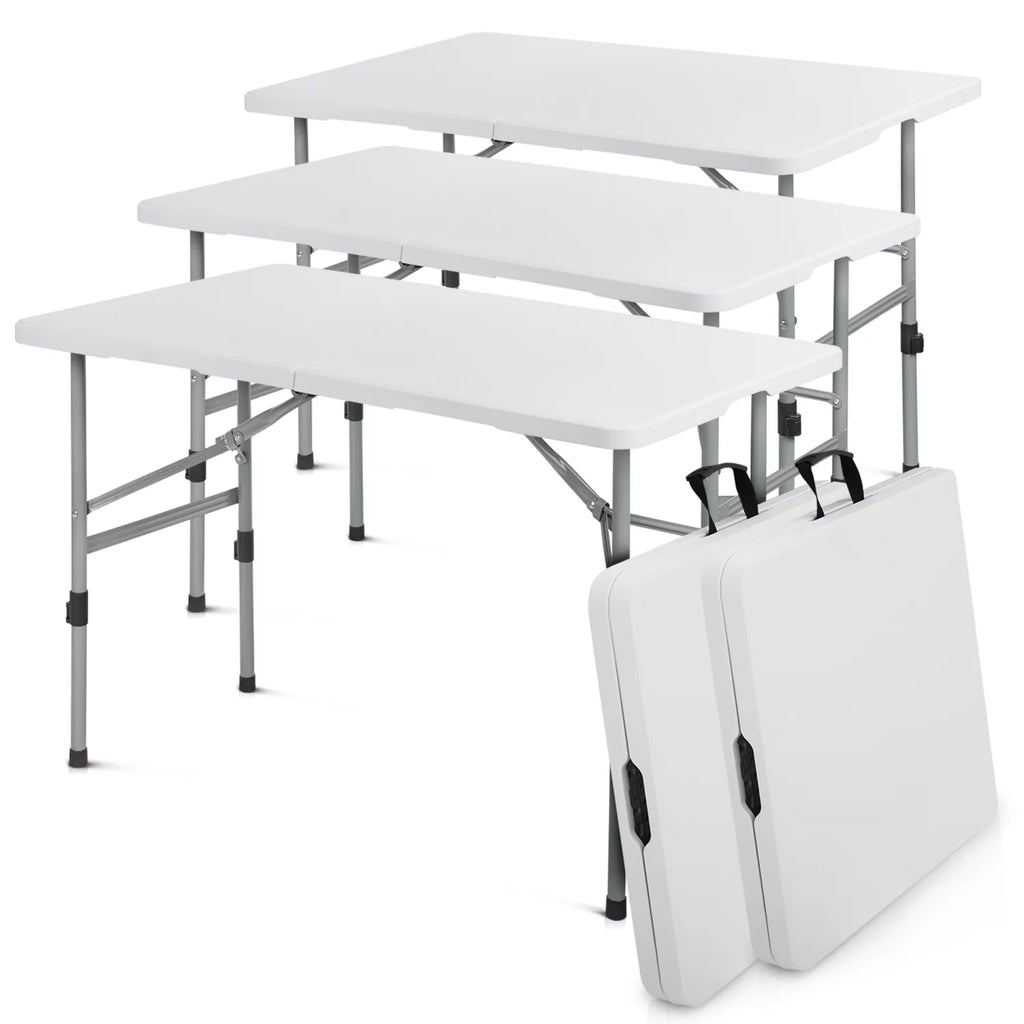 5 Pack 4Ft White Folding Card Table R609701