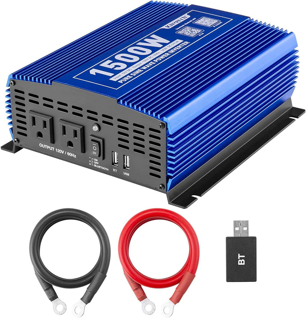 3000W Power Inverter DC12V to 110V AC with 4AC Outlets 2USB Port R3985
