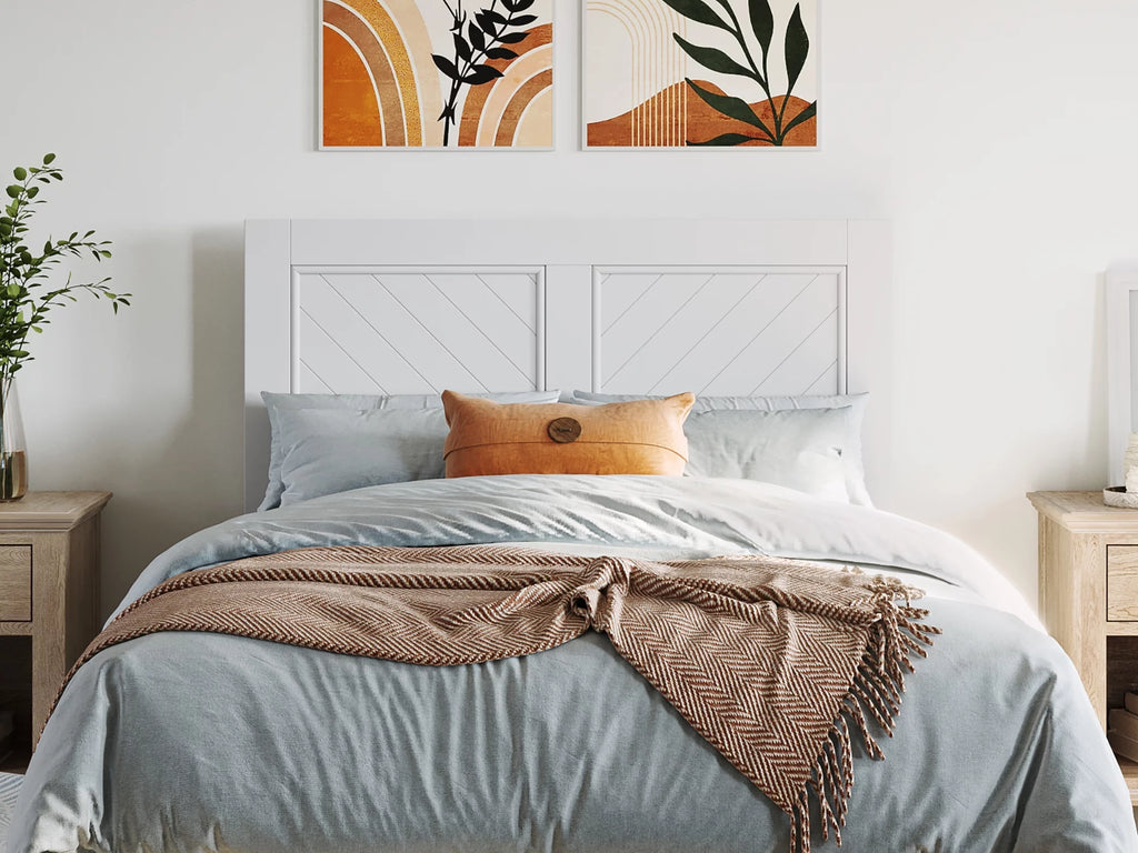 White Solid Wood Twin Headboard B934