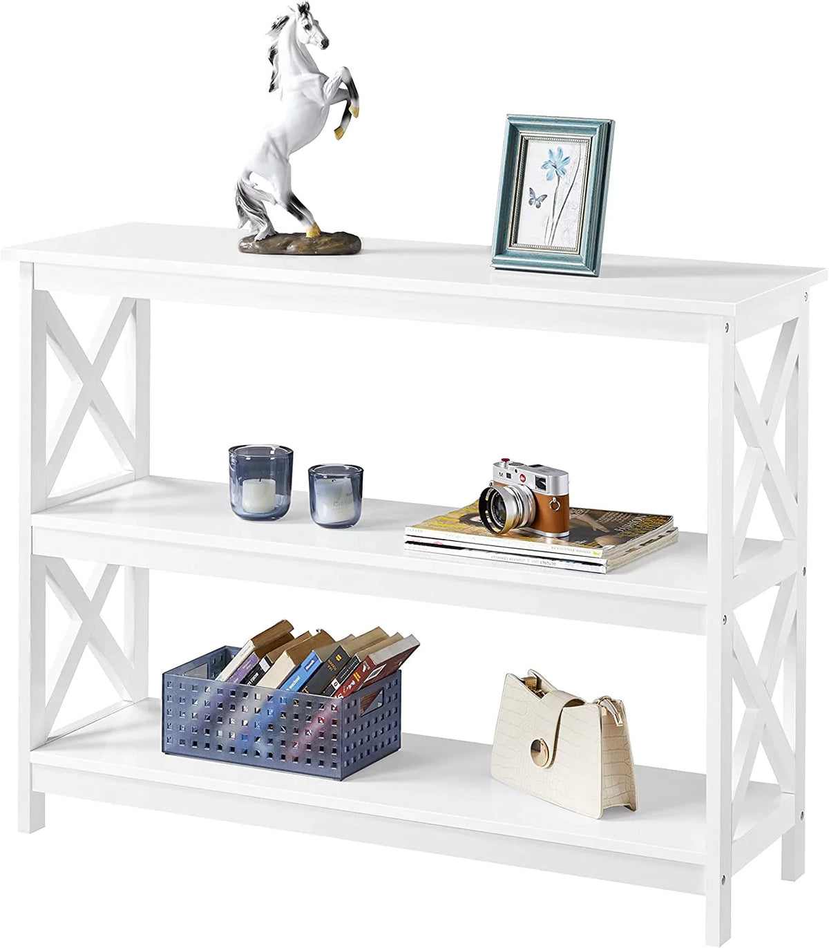 Espresso 3-Tier Console Table with Storage Shelves N49989