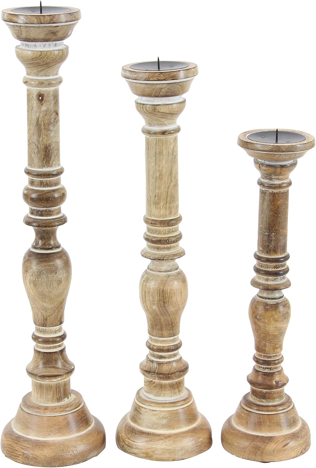 Wooden Candle Stand, Set of 3 Pack of 2 R506600