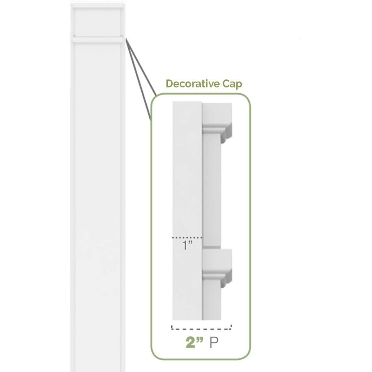 Two Equal Flat Panel PVC Pilaster with Decorative Capital & Base (Pair) O42564