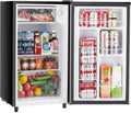 3.2 Cu.Ft Mini Fridge with Freezer Single Door Adjustable Thermostat Compact Fridge (Black) W122