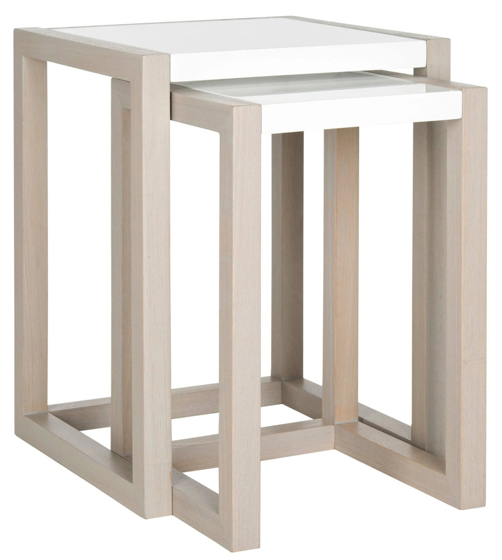 White Grey Lacquer Stacking Table K56187