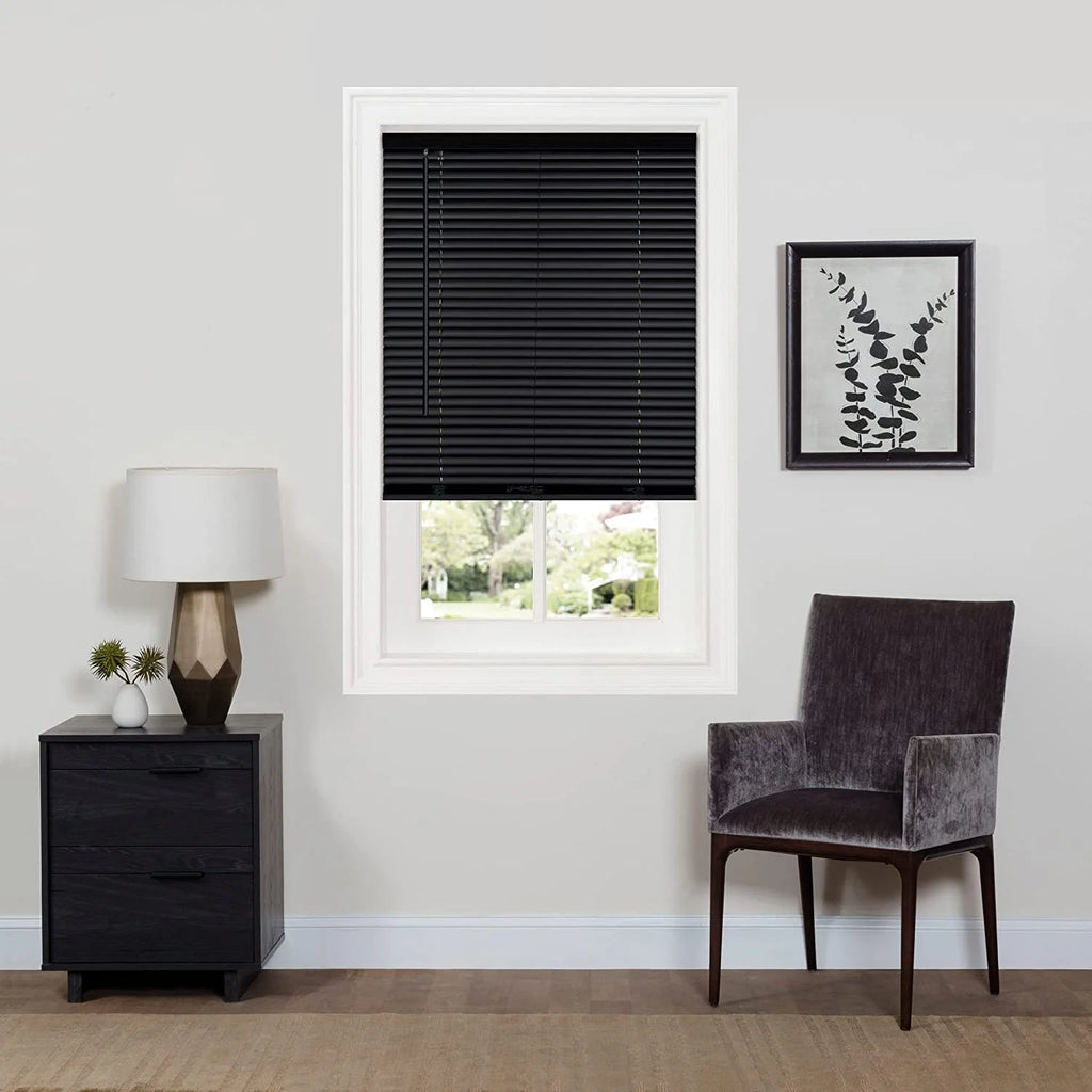 1" Vinyl Blackout Cordless Window Blinds, 64L x 34W Inches J91034