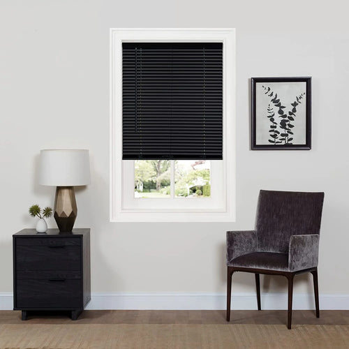 1" Vinyl Blackout Cordless Window Blinds, 64L x 34W Inches J91034