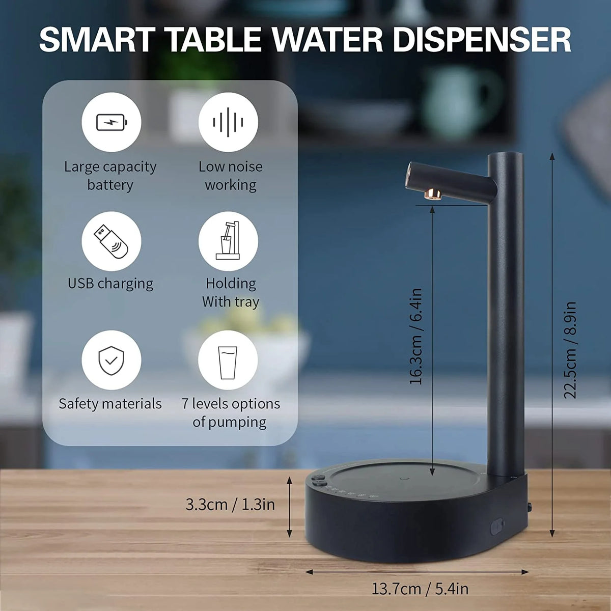 Portable Electric Water Bottle Pump for 5 Gallon & Universal Bottles Z9576