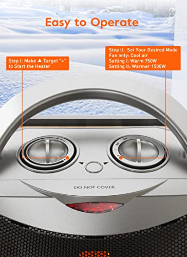 Portable Electric Ceramic Space Heater with Thermostat M692