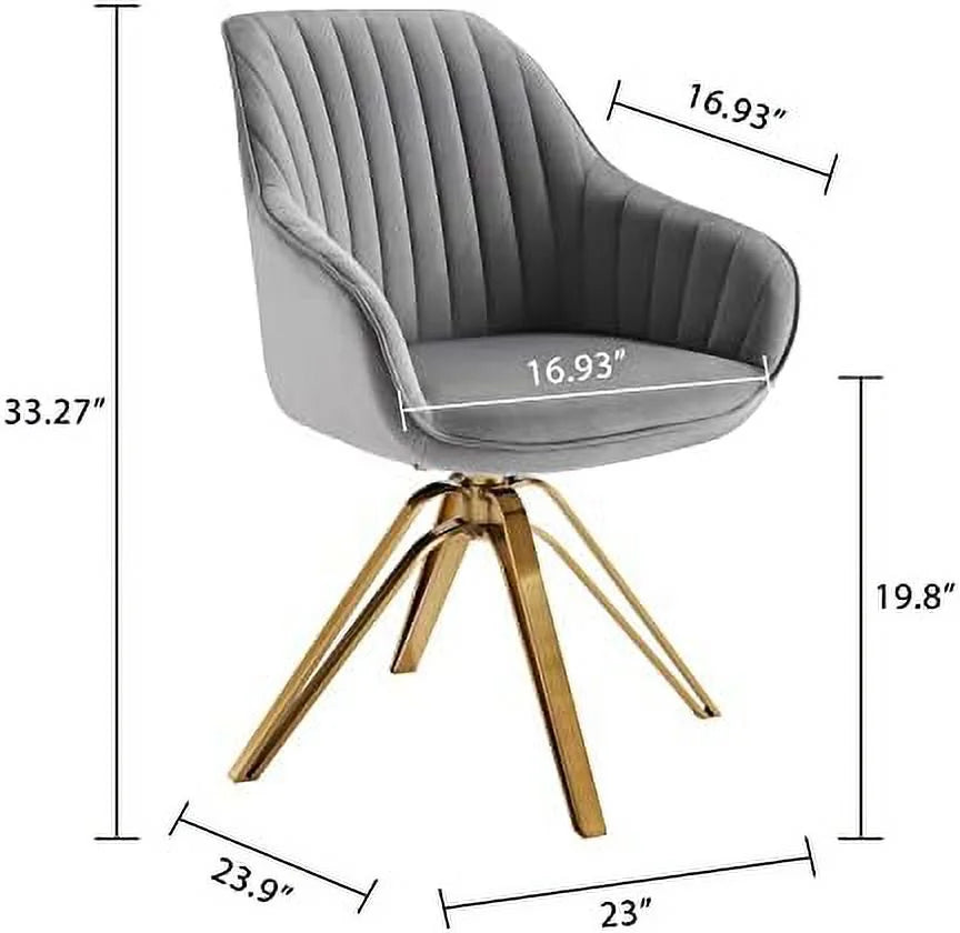 Upholstered Swivel Accent Chair with Gold Plated Legs S219036