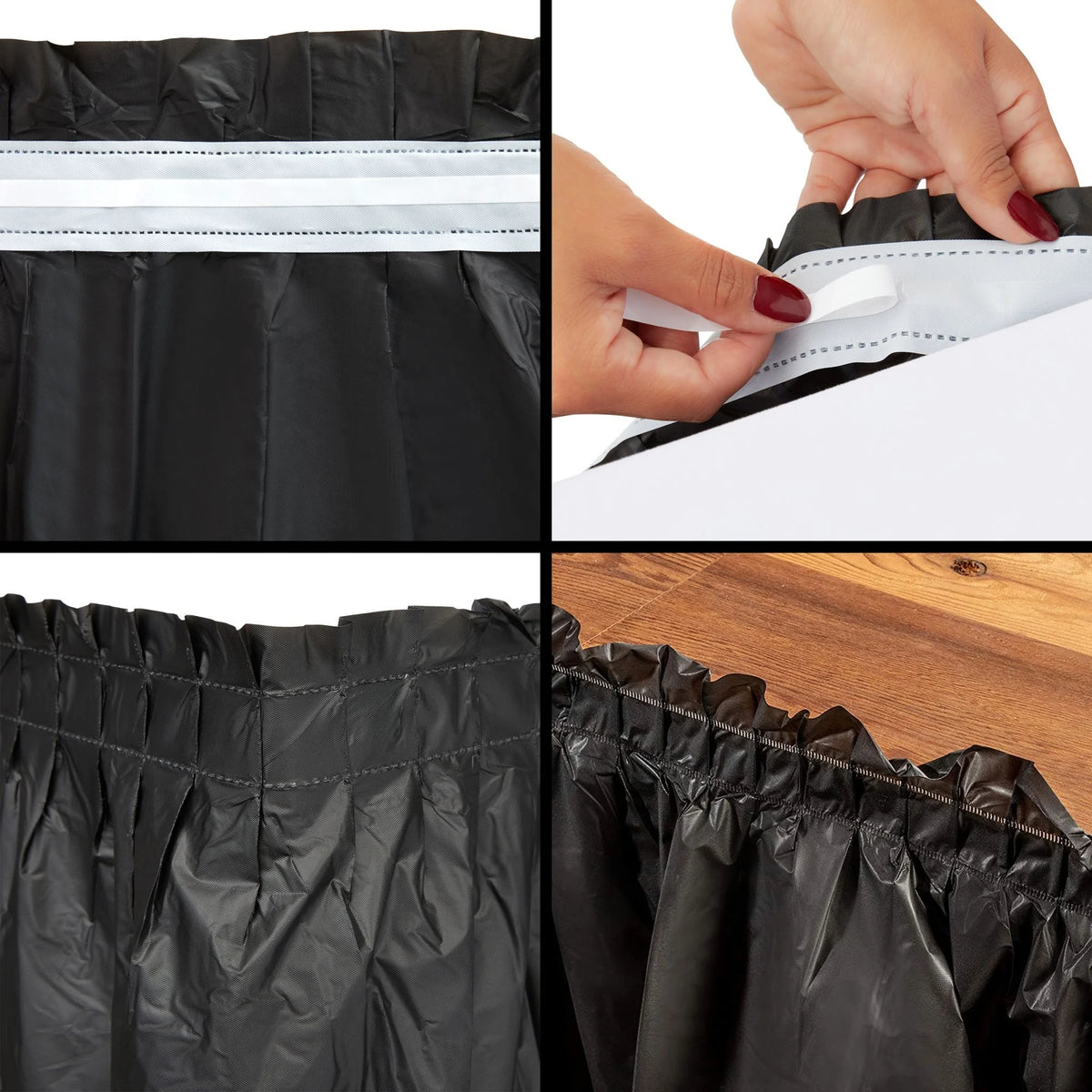 Black 6-Pack Table Skirt for Rectangle Tables G527