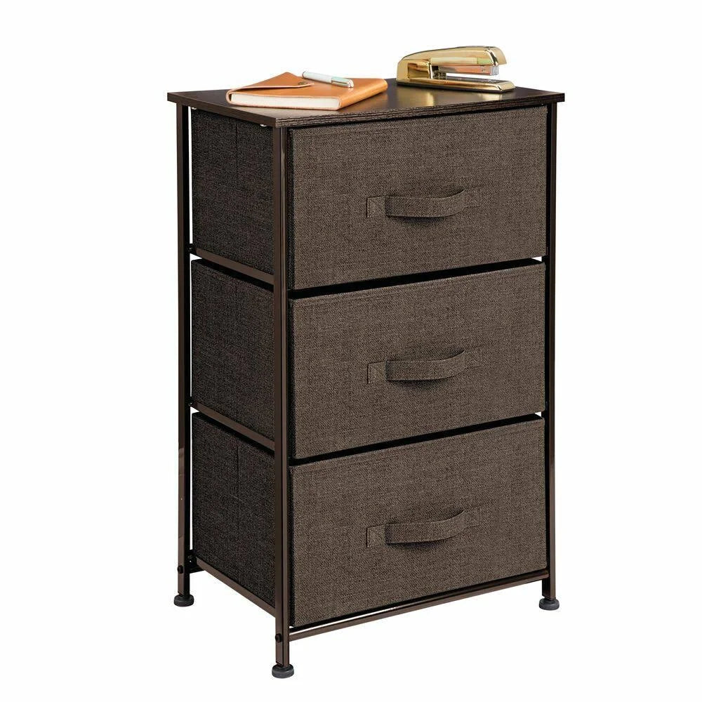 Coffee Espresso 3 Drawer Dresser Storage Tower I599