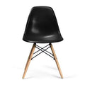 Black/Natural Solid Wood Dining Chair O6021