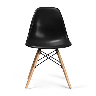 Black/Natural Solid Wood Dining Chair O6021