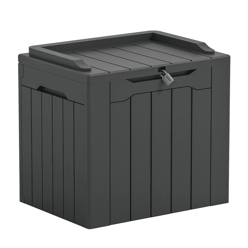Black 32 Gallon Outdoor Resin Deck Box W9222