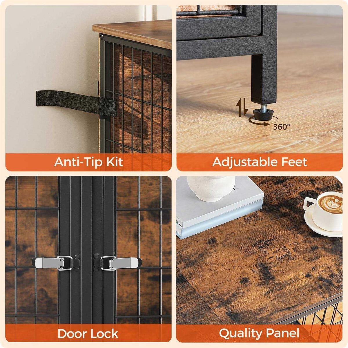 Dog Crate Furniture with Removable Divider H6740
